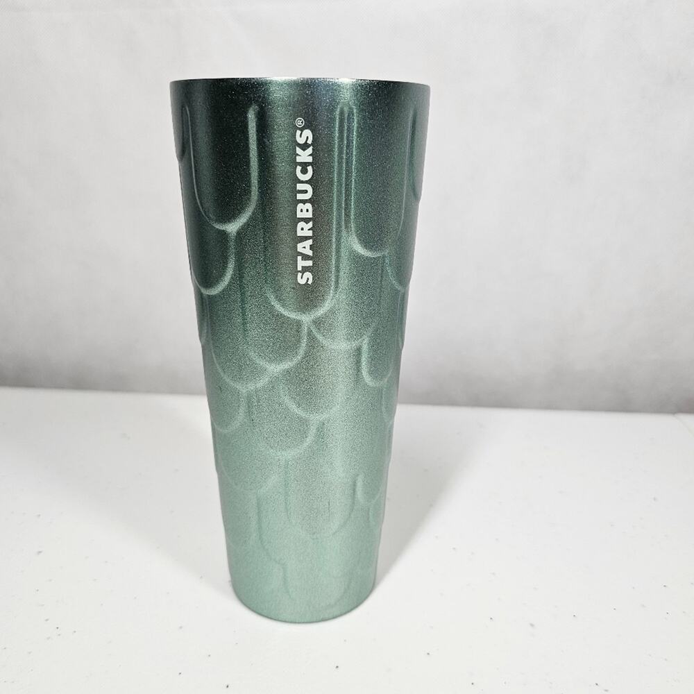 Starbucks 2022 Spring Green Glitter Mermaid Stainless Tumbler 24 oz. *NO LID*